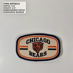 Chicago Bears Embroidered Patch, Vintage Navy Orange Sports Sew-On (4" x 2.5")