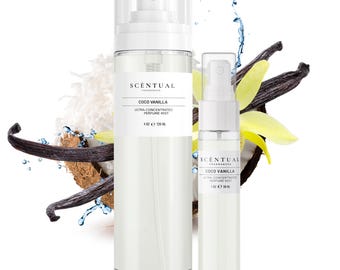 Coco Vanilla Ultra-Concentrated Perfume Mist, Handcrafted Women Fragrance, Exotic Madagascar Vanilla Bean Coconut Body Spray, Gift for Her
