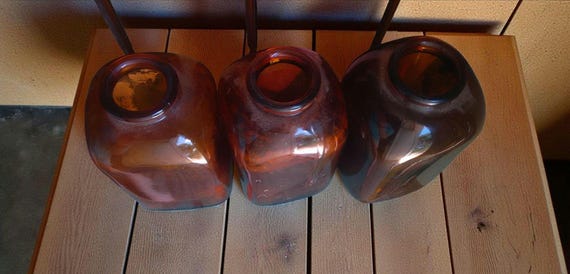Vintage Levi Garrett Snuff Jars Amber