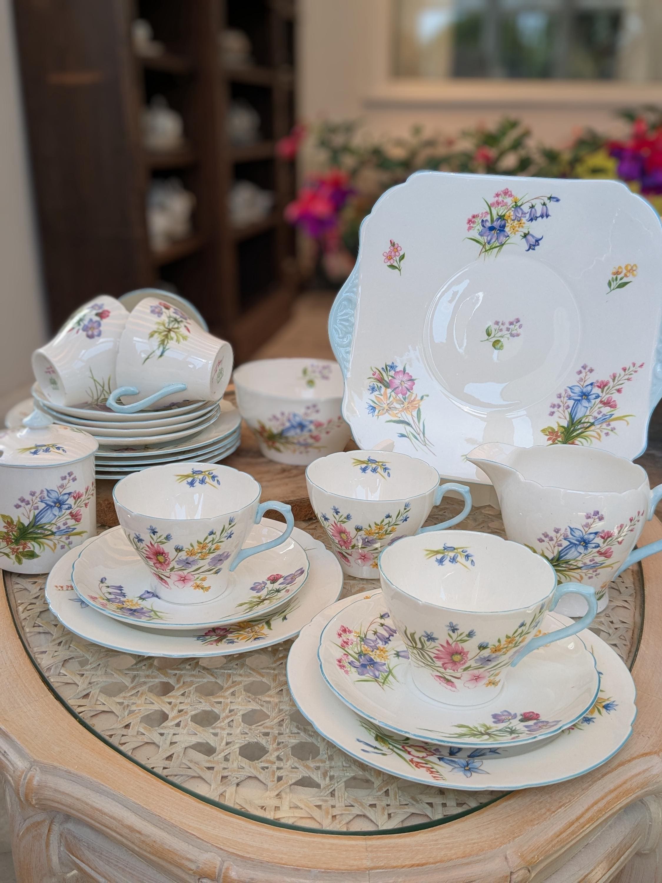 【新品】double W007 vintage set tee |ovy Vintage Shelley Tea Set: Wild Flowers Bone China, 1945 - Etsy UK
