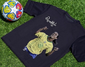 Vintage Ronaldinho Brazil Graphic Tee | World Cup Soccer Shirt