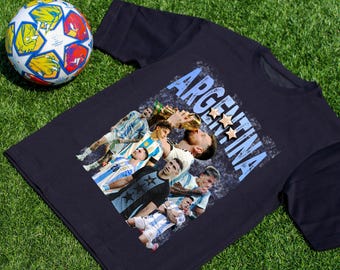 Argentina Soccer Collage Tee | Argentina Football Jersey Players