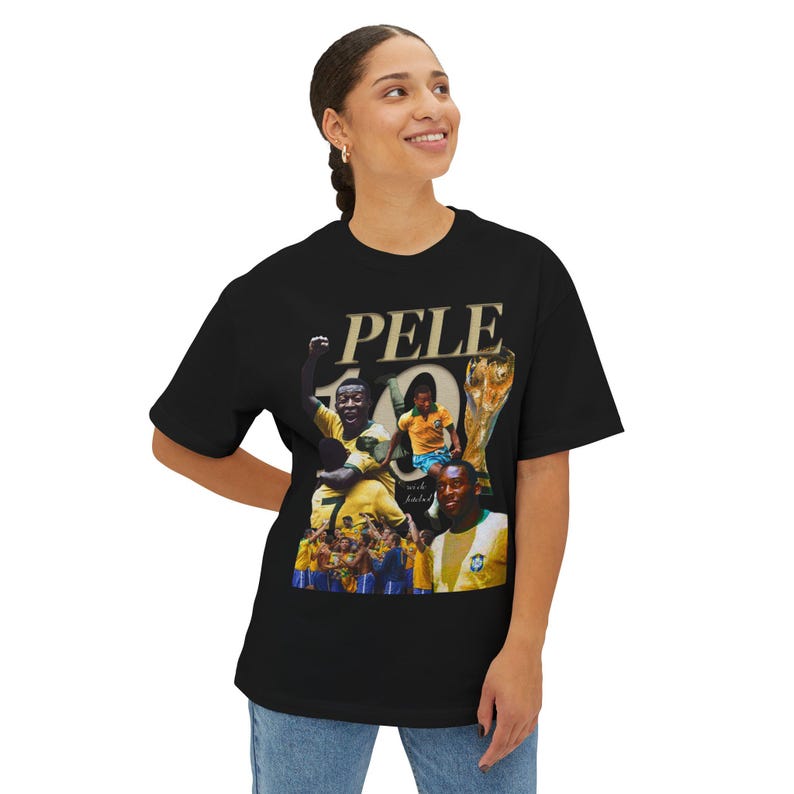 Pelé Brazil Graphic T-Shirt – Vintage Soccer Legend Retro Tee image 3