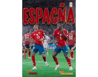 Spain Football Poster – Lamine Yamal, Nico Williams 2026 World Cup Print