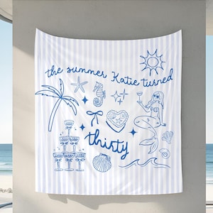 Custom Summer I Turned Thirty Birthday Party Banner ANY AGE Personalized The Summer I Turned Party Decor Sign Birthday Decorations