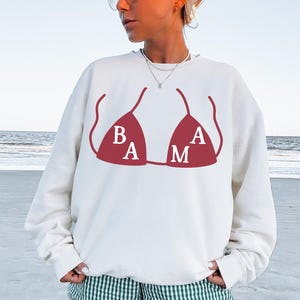 Bikini Top Alabama Sweatshirt Preppy Alabama Football Crewneck Oversized College Football Shirt Trendy Alabama Gameday Sweatshirt Retro Bama