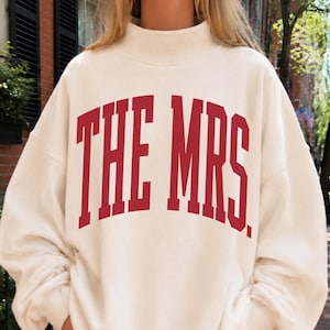 Sweat-shirt rétro à col montant « Madame », tendance pour la mariée, oversize, cadeau pour les jeunes fiancés, idéal pour la lune de miel, adorable pour épouse