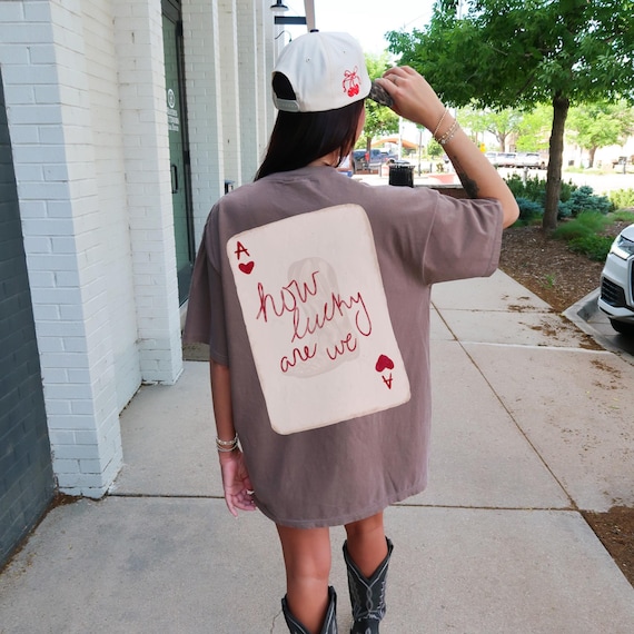 How Lucky Are We Shirt Western Graphic Tee Oversized Country Concert Shirt Trendy Western Clothes Lucky Girl Tshirt Comfort Colors