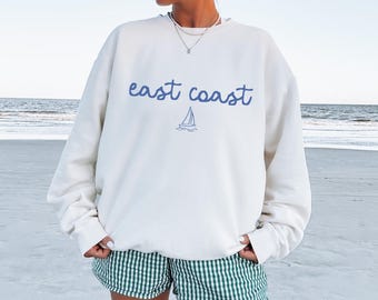 Vintage East Coast Sweatshirt Fisherman Aesthetic Crewneck Preppy Clothes Teens Oversized Coastal Granddaughter Tee Beachy Sweatshirt