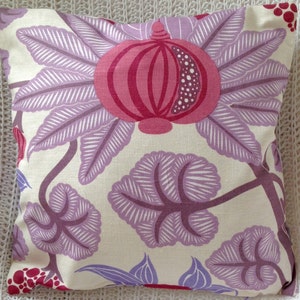 SALE: Bright flower design purple cushion cover. image 1