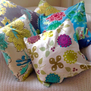 SALE: Bright flower design purple cushion cover. image 3
