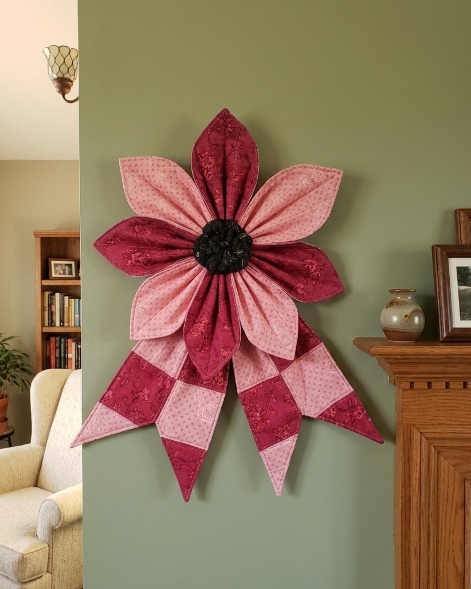 Bow Patchwork Pattern Patchwork Quilted Bow Pattern PDF, DIY Giant Flower Fabric Bow Tutorial ...