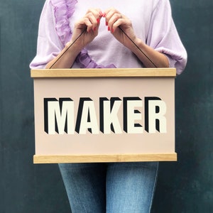 MAKER Hanging Poster Print In Plaster Pink