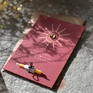 Take A Moment Mindful Candle Wooden Greeting Card
