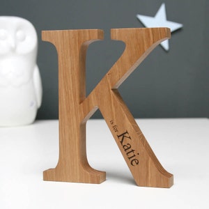 Personalised Oak Wooden Letter | Solid Wood | Christening & New Baby Gift | Gifts under 25 | Laser Engraved | Nursery Decor | Birth Details