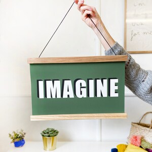 IMAGINE Hanging Poster Print In Green