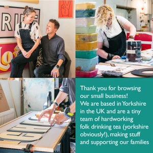 May include: A collage of images showing a small business. The top left shows a couple smiling. The top right shows a person working on a project. The bottom left shows a person working on a project. The bottom right has text that says "Thank you for browsing our small business!"