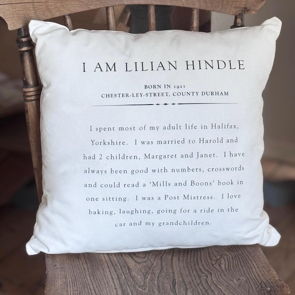 Personalised Alzheimers / Dementia Memory Cushion Aide