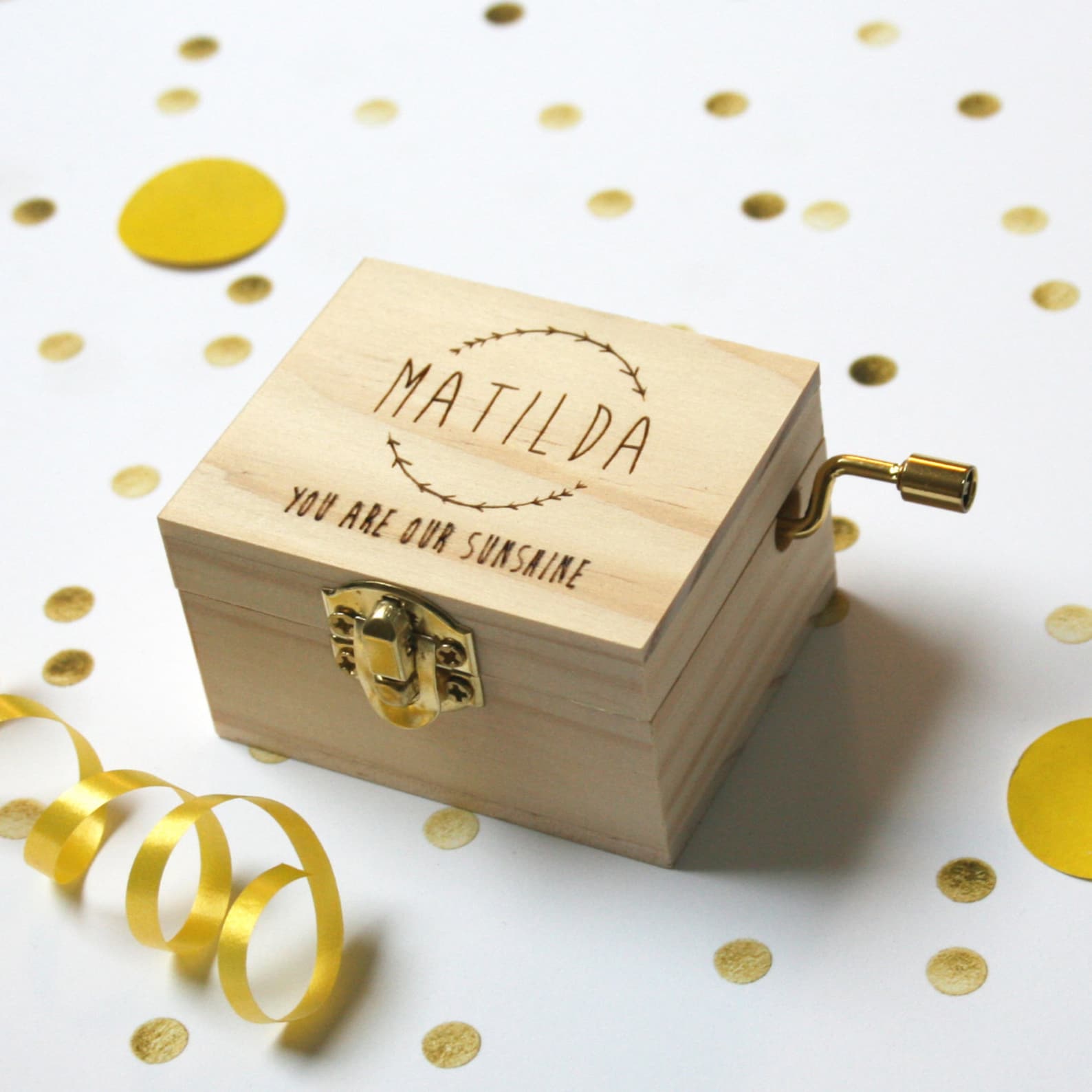 Personalised Music Box Pine Laser Cut New Baby Gift Or Etsy