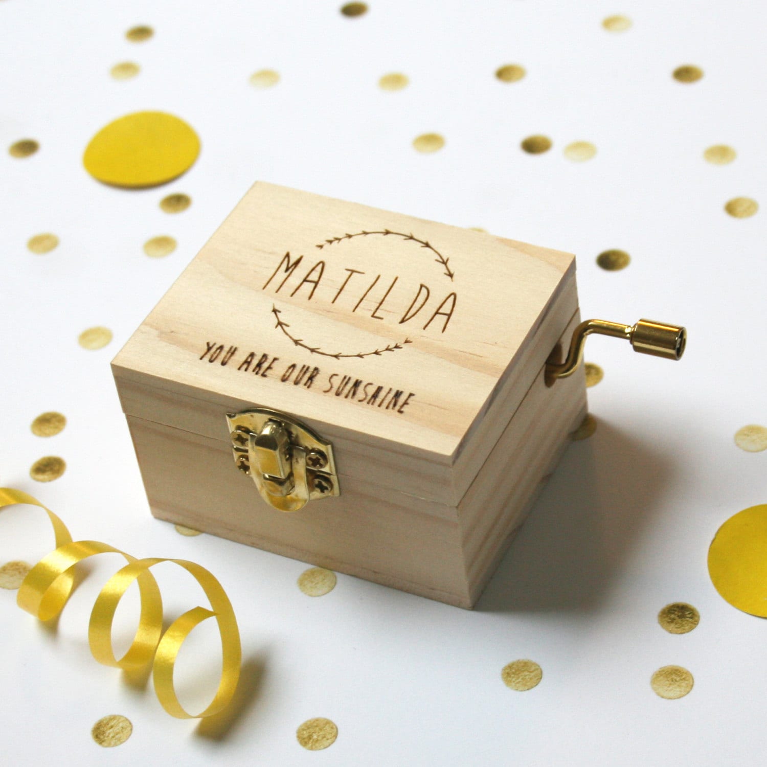 Personalised Music Box Pine Laser Cut New Baby Gift Or Etsy