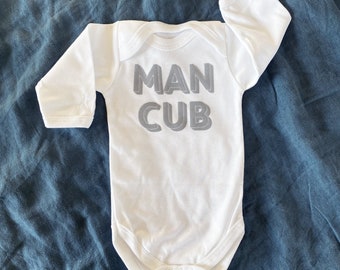 Man Cub Long Sleeved Baby Vest | Baby Grow | New Baby Gift | Worldwide Shipping
