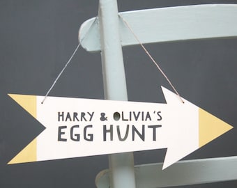 Personalised Easter Egg Hunt Wooden Sign