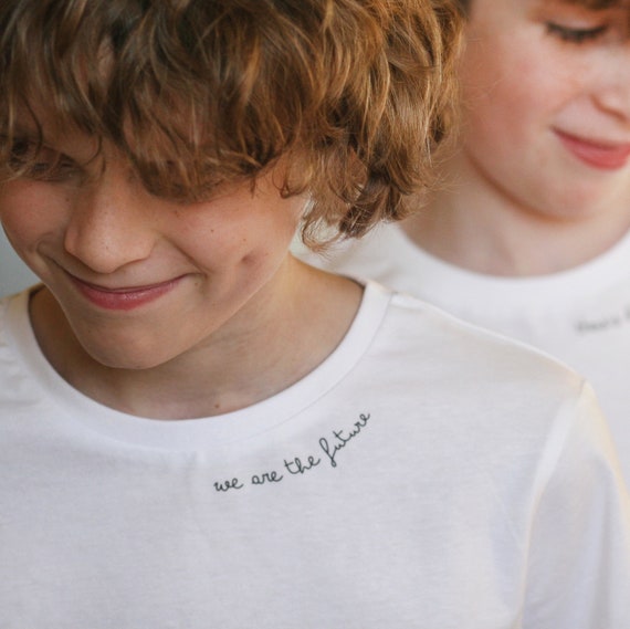 Children s White Subtle Slogan T Shirt Kids Slogan Tee Personality