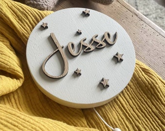 Raised Name Musical Wall Hanging | Pull String Music Box | New Baby or Christening Gift | Worldwide Shipping
