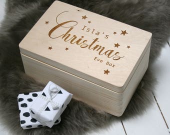 Personalised Large Traditional Christmas Eve Box | Christmas Box | Family Christmas Eve | Wooden Box | Christmas Gift | Laser Engraved