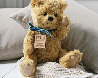 Personalisierter neuer Baby-Teddybär | Neues Baby Geschenk | Neugeborenen Teddy | Andenken | Personalisiertes Geschenk | Kuscheltier | Taufgeschenk