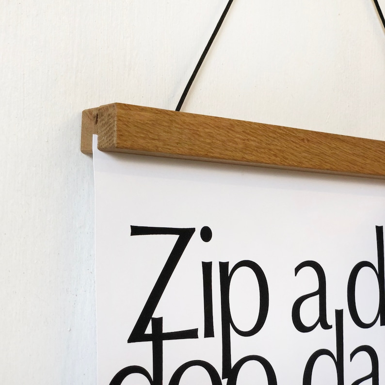 Oak Poster Hanger Wood Picture Hanger Wall Hanging Etsy