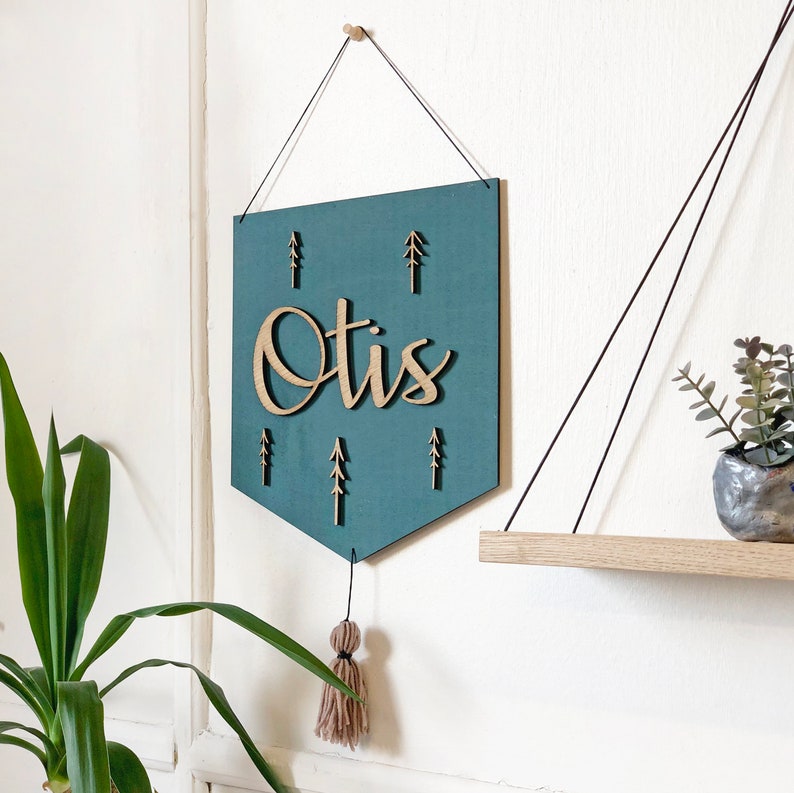 Personalised Wooden Name Sign With Wool Tassel New Baby or - Etsy UK