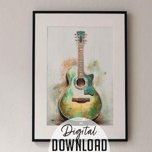 Vintage Acoustic Guitar Wall Art