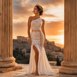 greek goddess one shoulder dress One Shoulder Grecian Goddess Dress