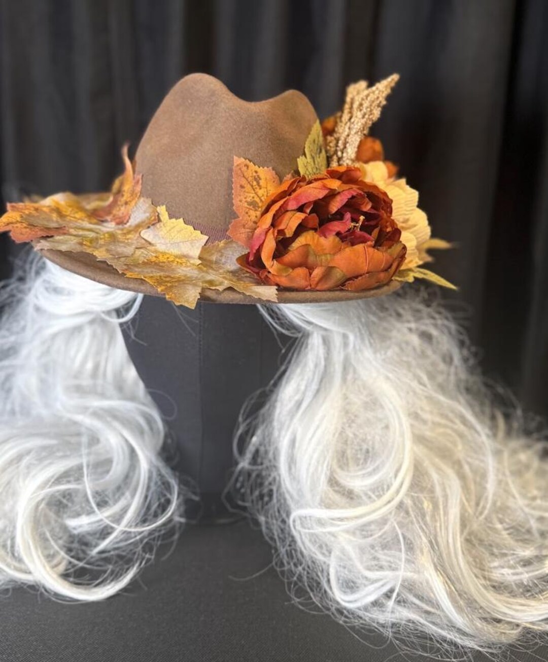 Turning Leaf Autumn Boho Hat – Fall Floral Hat, Wide Brim Hat, Harvest ...
