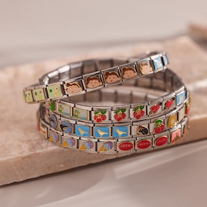 Bracelet à breloques italien personnalisé, Bracelet à breloques italien, Bracelet à breloques personnalisé, Bijoux personnalisés, Cadeau pour elle, Meilleur ami
