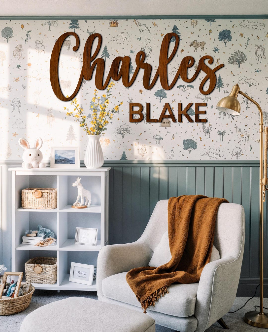 Custom Wood Nursery Name Sign: Personalized Wooden Names, Custom ...