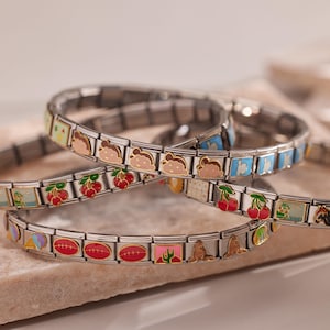Bracelet à breloques italien personnalisé, Bracelet à breloques italien, Bracelet à breloques personnalisé, Bijoux personnalisés, Cadeau pour elle, Meilleur ami