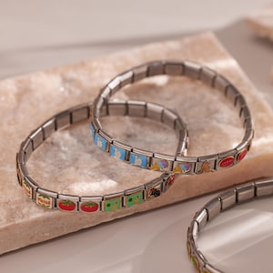 Bracelet à breloques italien personnalisé, Bracelet à breloques italien, Bracelet à breloques personnalisé, Bijoux personnalisés, Cadeau pour elle, Meilleur ami