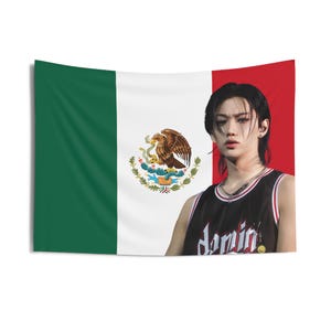 SKZ Felix Black Hair Mexican Flag, Stray Kids Concert Banner, SKZ Kpop Banner, Stray Kids Ate, Skz DominAte, Stray Kids 2025