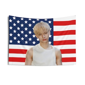 Enha Ni-ki White Tank top American Flag, Enha Concert Banner, Enha Kpop Flag, Enha Desire Unleash, Enha World Tour