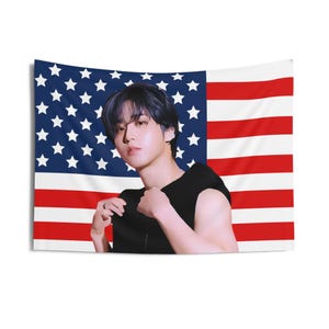 Han Jisung Biceps American Flag, Stray Kids Concert Banner, SKZ Kpop Banner, Stray Kids Ate, Skz DominAte, Stray Kids 2025