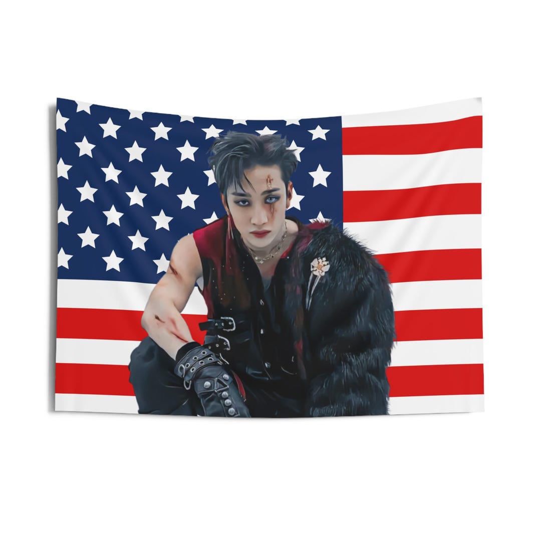 Stray Kids Bang Chan Alpha Male American Flag, Stray Kids Concert ...