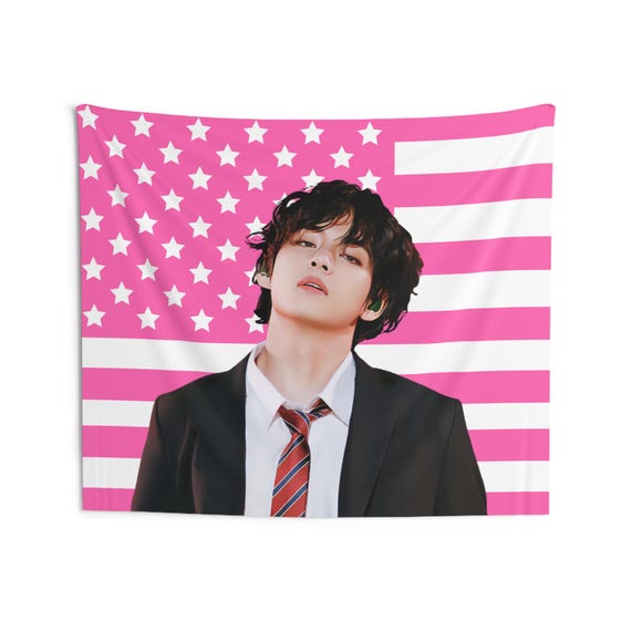 BTS  IMAGE FLAG ［V］ KPOP FLAG] BTS V TAEHYUNG American Flag Wall Tapestry Army