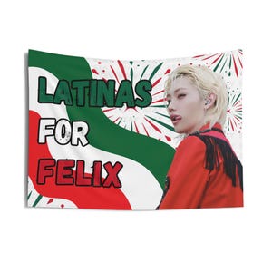 Skz Felix Side Profile Latina Mexico Flag, Stray Kids Concert Banner, SKZ Kpop Banner, Stray Kids Ate, Skz DominAte, Stray Kids 2025