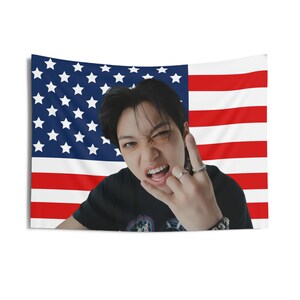 Stray Kids Felix Rockstar American Flag, Stray Kids Concert Banner, SKZ Kpop Banner, Stray Kids Ate, Skz DominAte, Stray Kids 2025