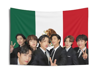 Bts, Bts Flag, Kpop Flag, Bts Mexico Flag, BTS V Mexico Flag