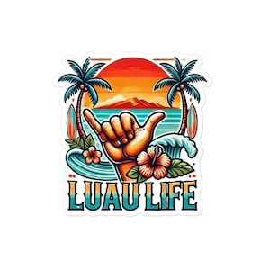 Shaka Sunset Sticker: Embrace the Luau Life