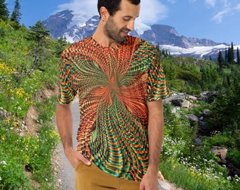 Trippy Fractal All Over Print Tee, Music Festival Shirt