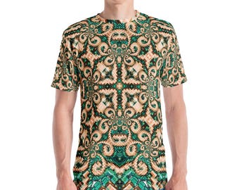 Fractal Art T-Shirt, Trippy Tile Graphic Tee